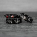 Simply Meant To Be Rings, Black Wedding Bands, Black Wedding Rings, Jack and Sally Rings, Jack and Sally Wedding Rings