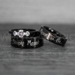 Simply Meant To Be Rings, Black Wedding Bands, Black Wedding Rings, Jack and Sally Rings, Jack and Sally Wedding Rings