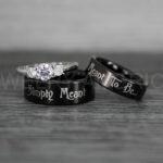 Simply Meant To Be Rings, Black Wedding Bands, Black Wedding Rings, Jack and Sally Rings, Jack and Sally Wedding Rings