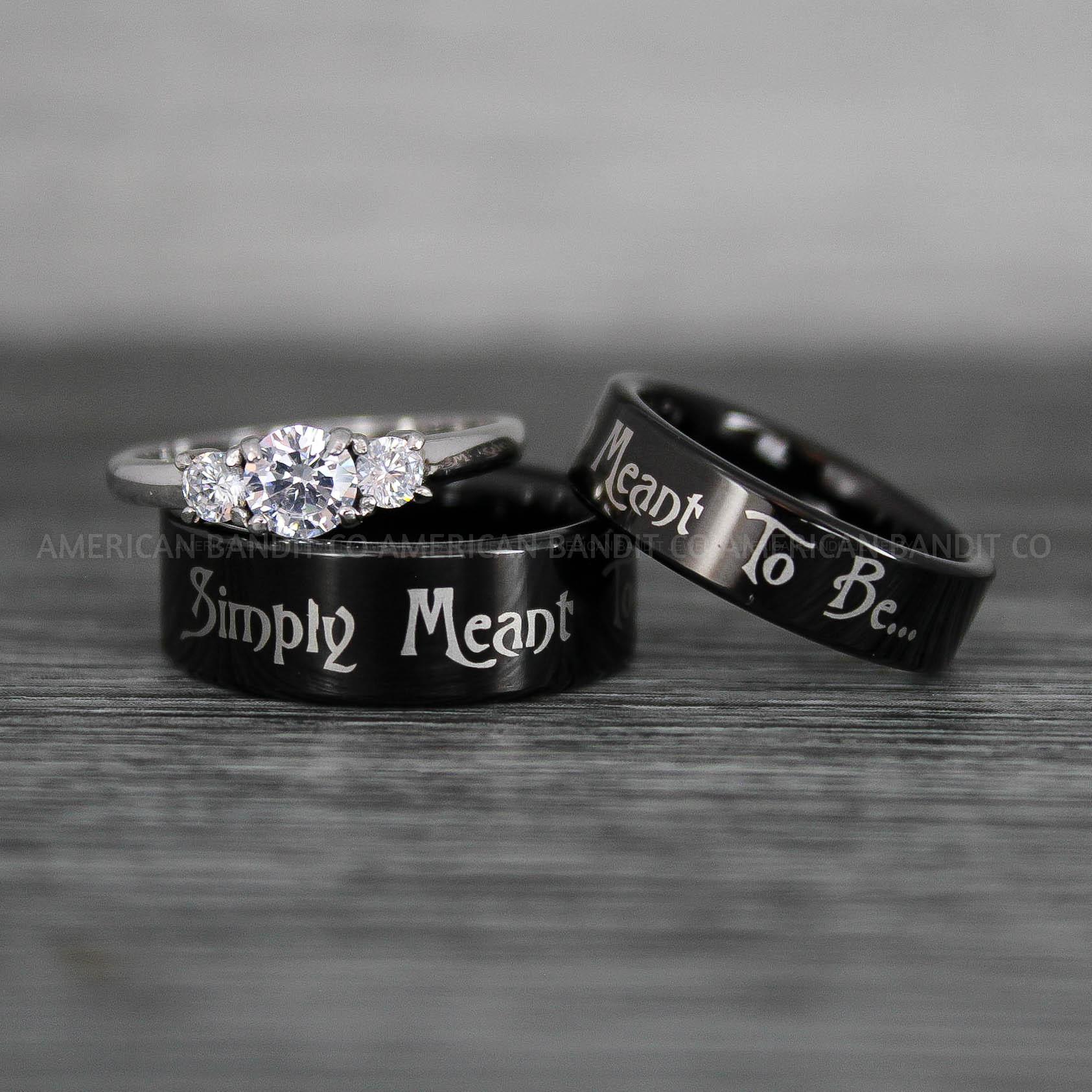 IMG_8689 Simply Meant To Be Rings, Black Wedding Bands, Black Wedding Rings, Jack and Sally Rings, Jack and Sally Wedding Rings - Image 1