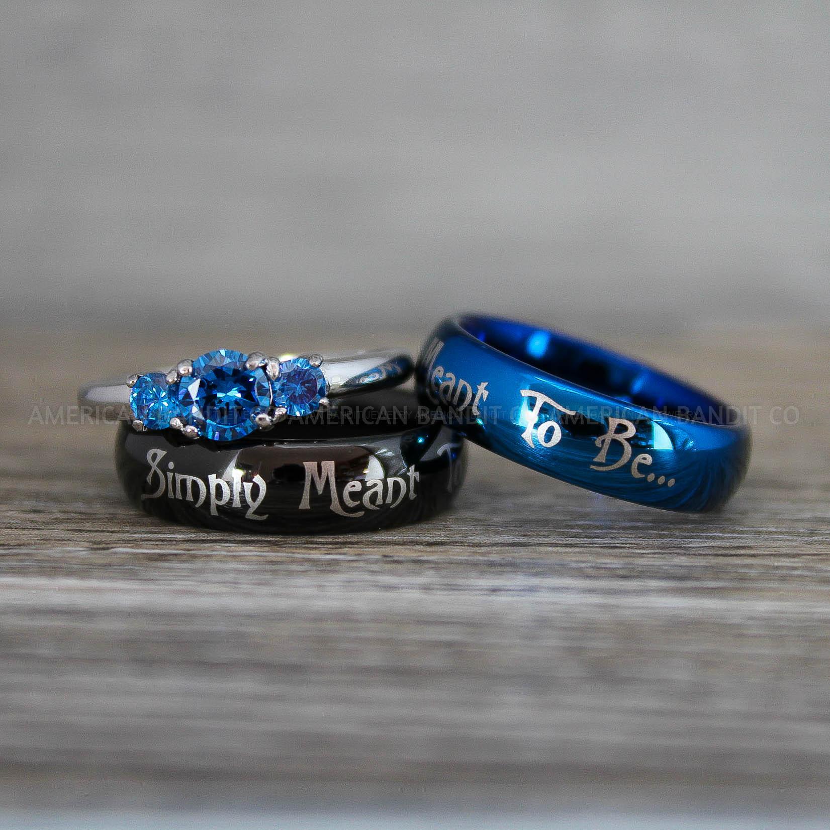 IMG_8692-2 Simply Meant To Be Rings, Black Wedding Bands, Black Wedding Rings, Jack and Sally Rings, Jack and Sally Wedding Rings - Image 1