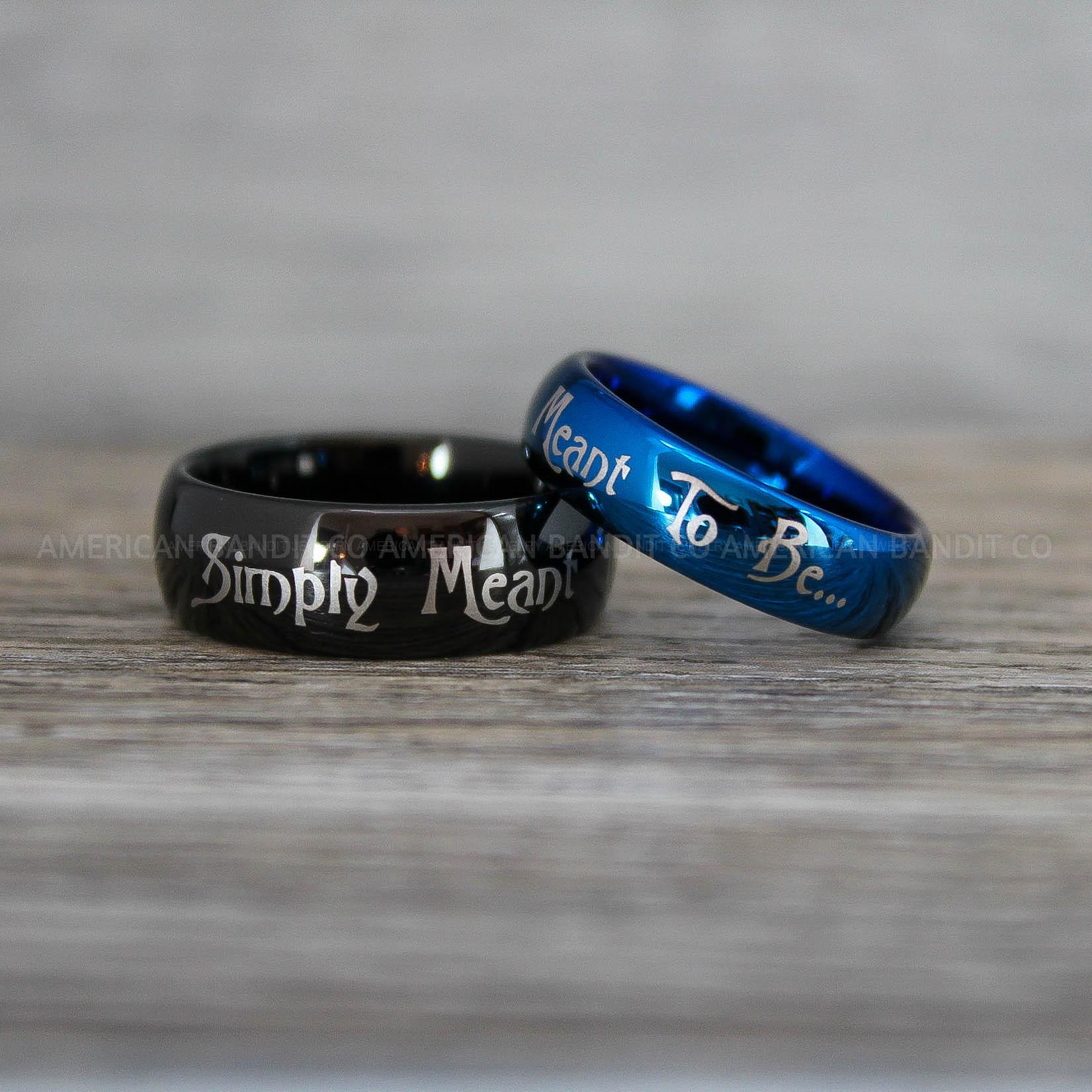 IMG_8693-2 Simply Meant To Be Rings, Black Wedding Bands, Black Wedding Rings, Jack and Sally Rings, Jack and Sally Wedding Rings - Image 1