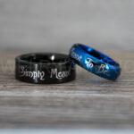 Simply Meant To Be Rings, Black Wedding Bands, Black Wedding Rings, Jack and Sally Rings, Jack and Sally Wedding Rings