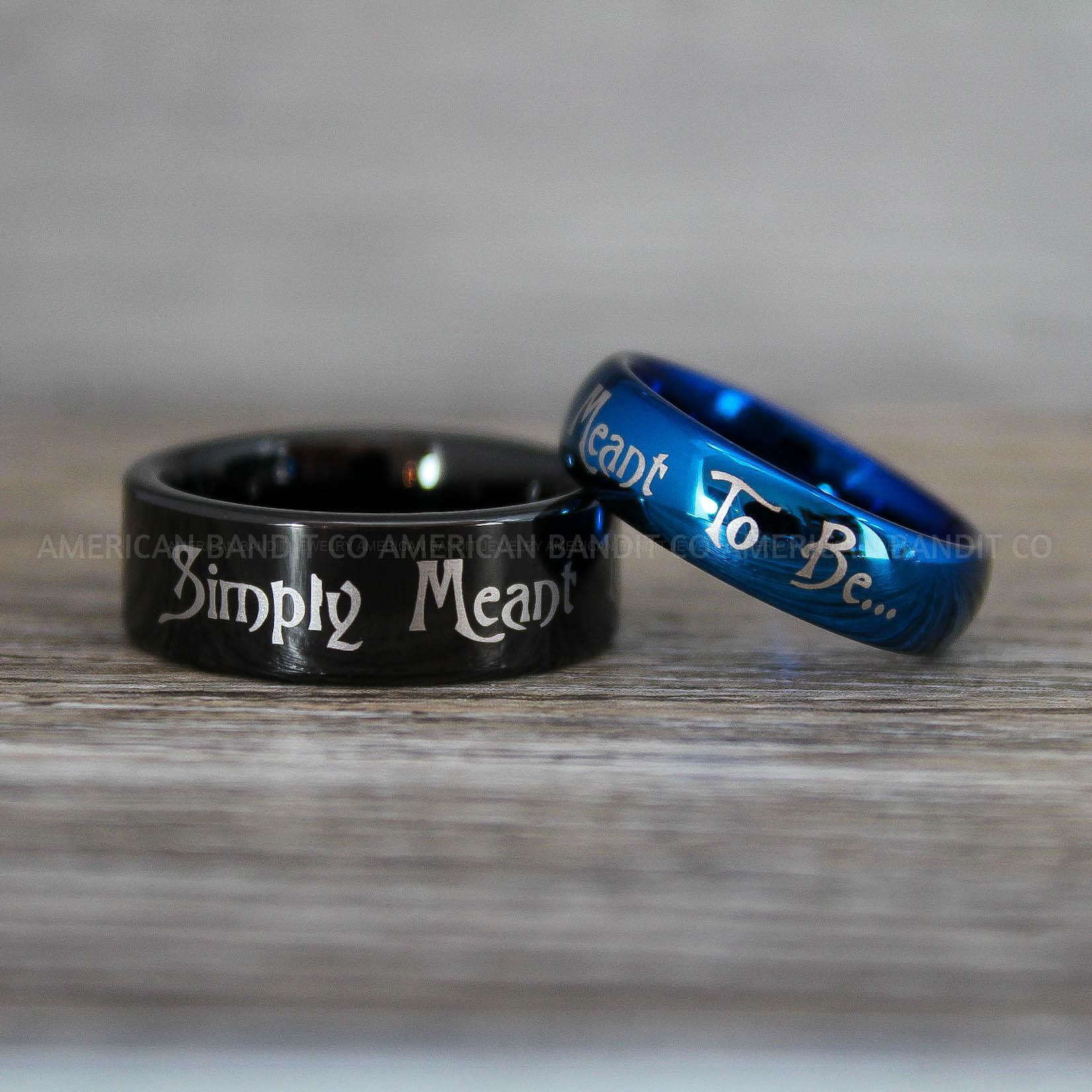 IMG_8694-2 Simply Meant To Be Rings, Black Wedding Bands, Black Wedding Rings, Jack and Sally Rings, Jack and Sally Wedding Rings - Image 1