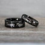 Simply Meant To Be Rings, Black Wedding Bands, Black Wedding Rings, Jack and Sally Rings, Jack and Sally Wedding Rings