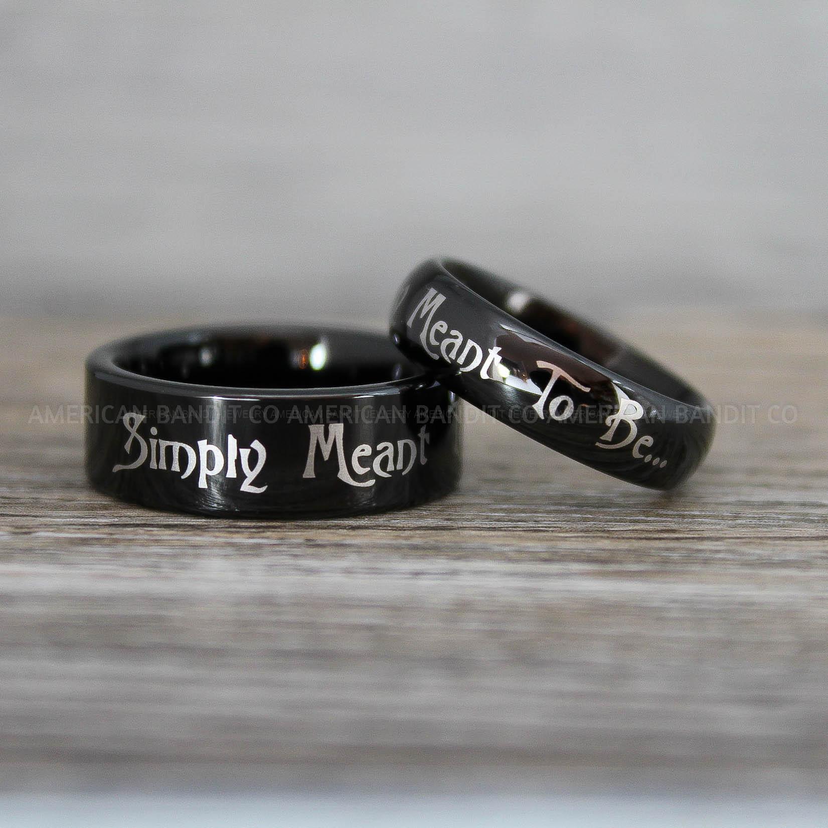 IMG_8695-2 Simply Meant To Be Rings, Black Wedding Bands, Black Wedding Rings, Jack and Sally Rings, Jack and Sally Wedding Rings - Image 1