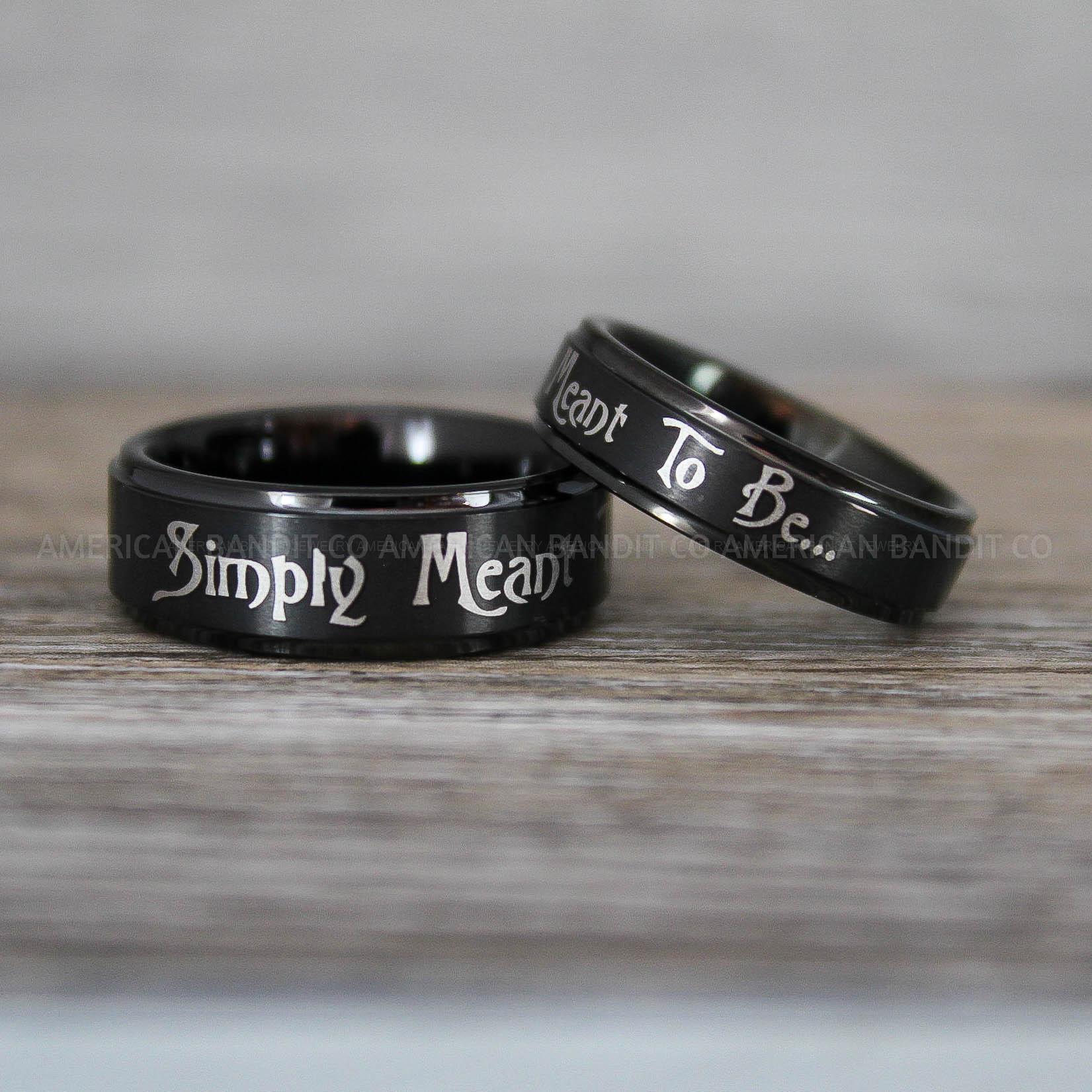 IMG_8697 Simply Meant To Be Rings, Black Wedding Bands, Black Wedding Rings, Jack and Sally Rings, Jack and Sally Wedding Rings - Image 1