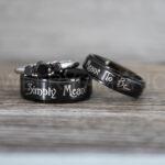 Simply Meant To Be Rings, Black Wedding Bands, Black Wedding Rings, Jack and Sally Rings, Jack and Sally Wedding Rings