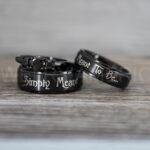 Simply Meant To Be Rings, Black Wedding Bands, Black Wedding Rings, Jack and Sally Rings, Jack and Sally Wedding Rings