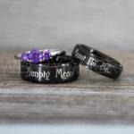 Simply Meant To Be Rings, Black Wedding Bands, Black Wedding Rings, Jack and Sally Rings, Jack and Sally Wedding Rings