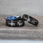 Simply Meant To Be Rings, Black Wedding Bands, Black Wedding Rings, Jack and Sally Rings, Jack and Sally Wedding Rings - Image 6