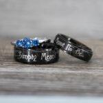 Simply Meant To Be Rings, Black Wedding Bands, Black Wedding Rings, Jack and Sally Rings, Jack and Sally Wedding Rings