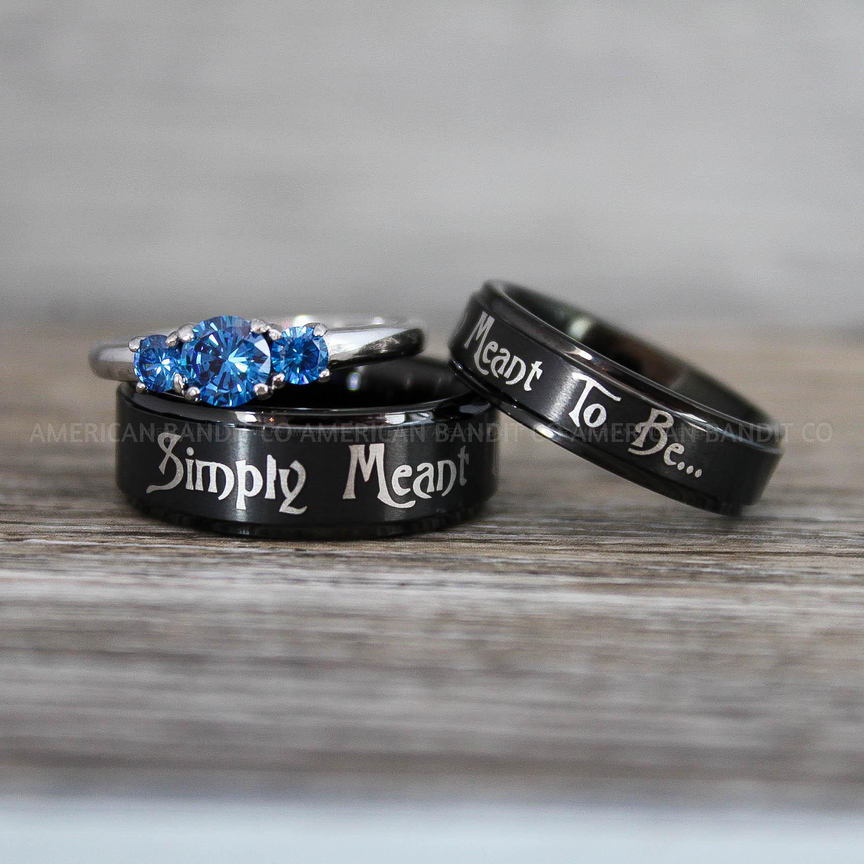IMG_8705 Simply Meant To Be Rings, Black Wedding Bands, Black Wedding Rings, Jack and Sally Rings, Jack and Sally Wedding Rings - Image 1
