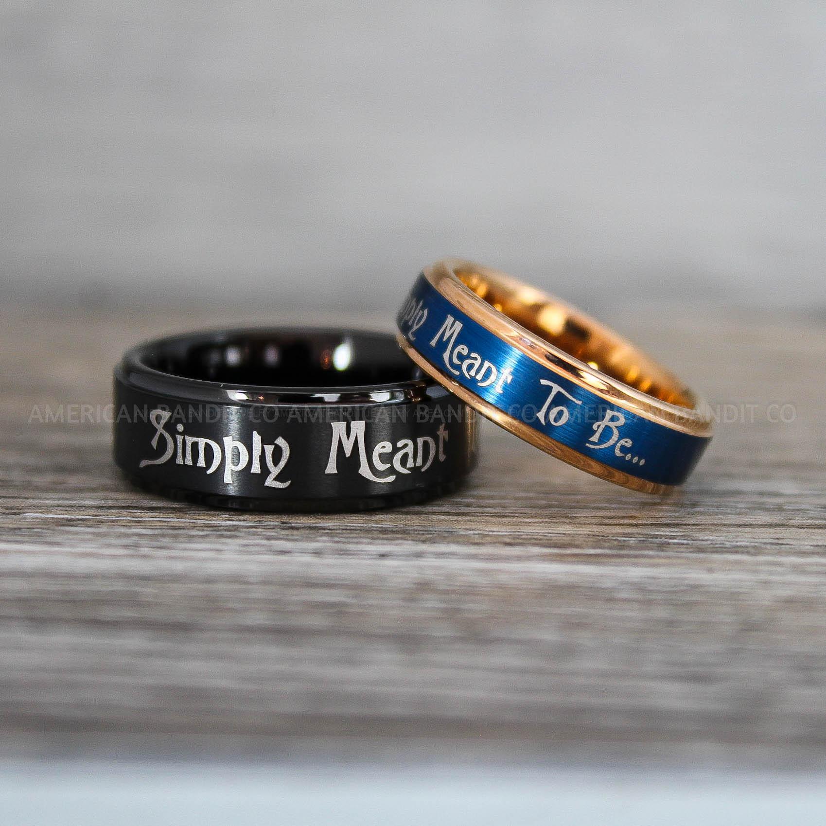 IMG_8709 Simply Meant To Be Rings, Black Wedding Bands, Black Wedding Rings, Jack and Sally Rings, Jack and Sally Wedding Rings - Image 1