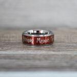Simply Meant To Be Ring, Red Wedding Band, Red Wedding Ring, Jack and Sally Ring, Jack and Sally Wedding Ring