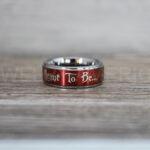 Simply Meant To Be Ring, Red Wedding Band, Red Wedding Ring, Jack and Sally Ring, Jack and Sally Wedding Ring - Image 3