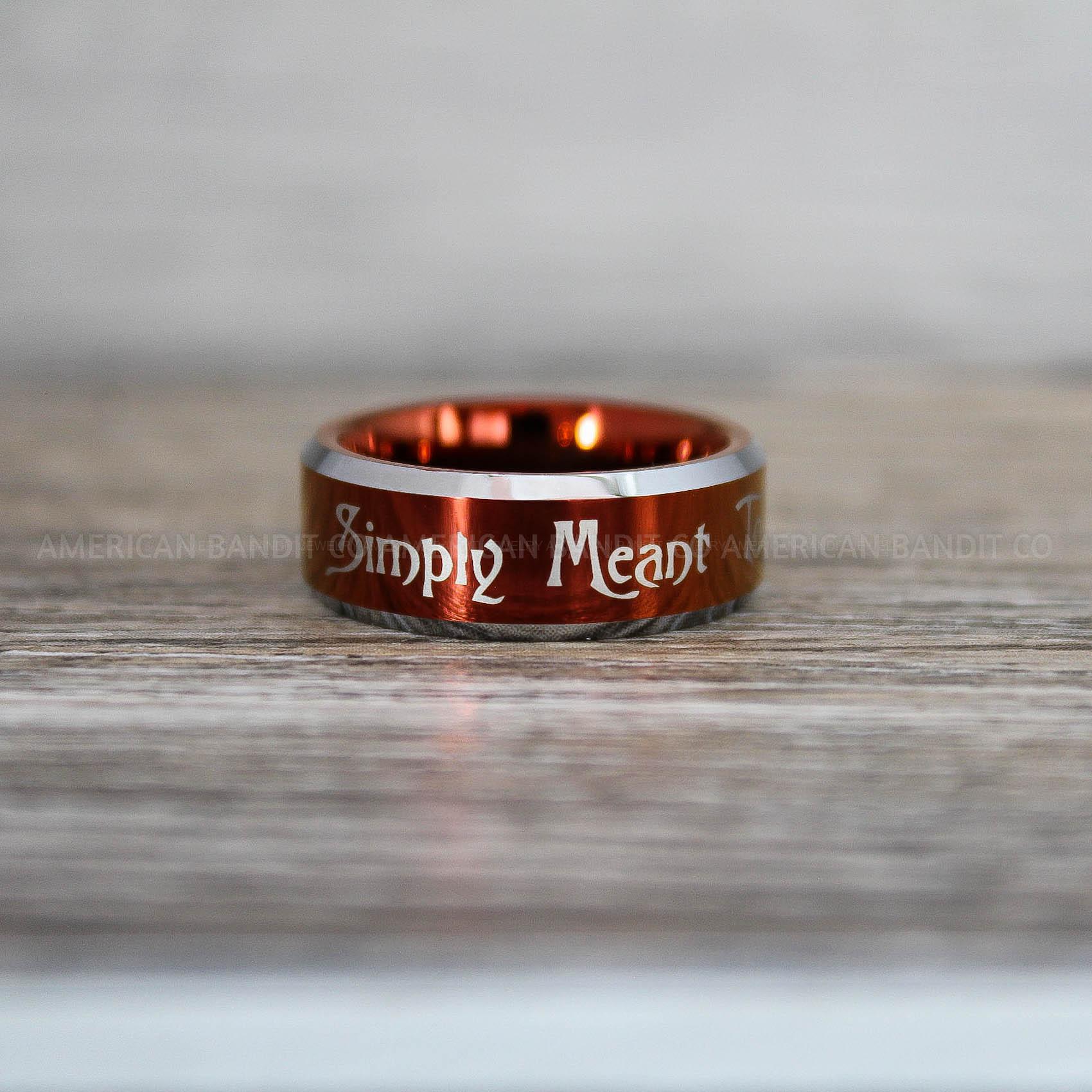 IMG_8714 Simply Meant To Be Ring, Red Wedding Band, Red Wedding Ring, Jack and Sally Ring, Jack and Sally Wedding Ring - Image 1