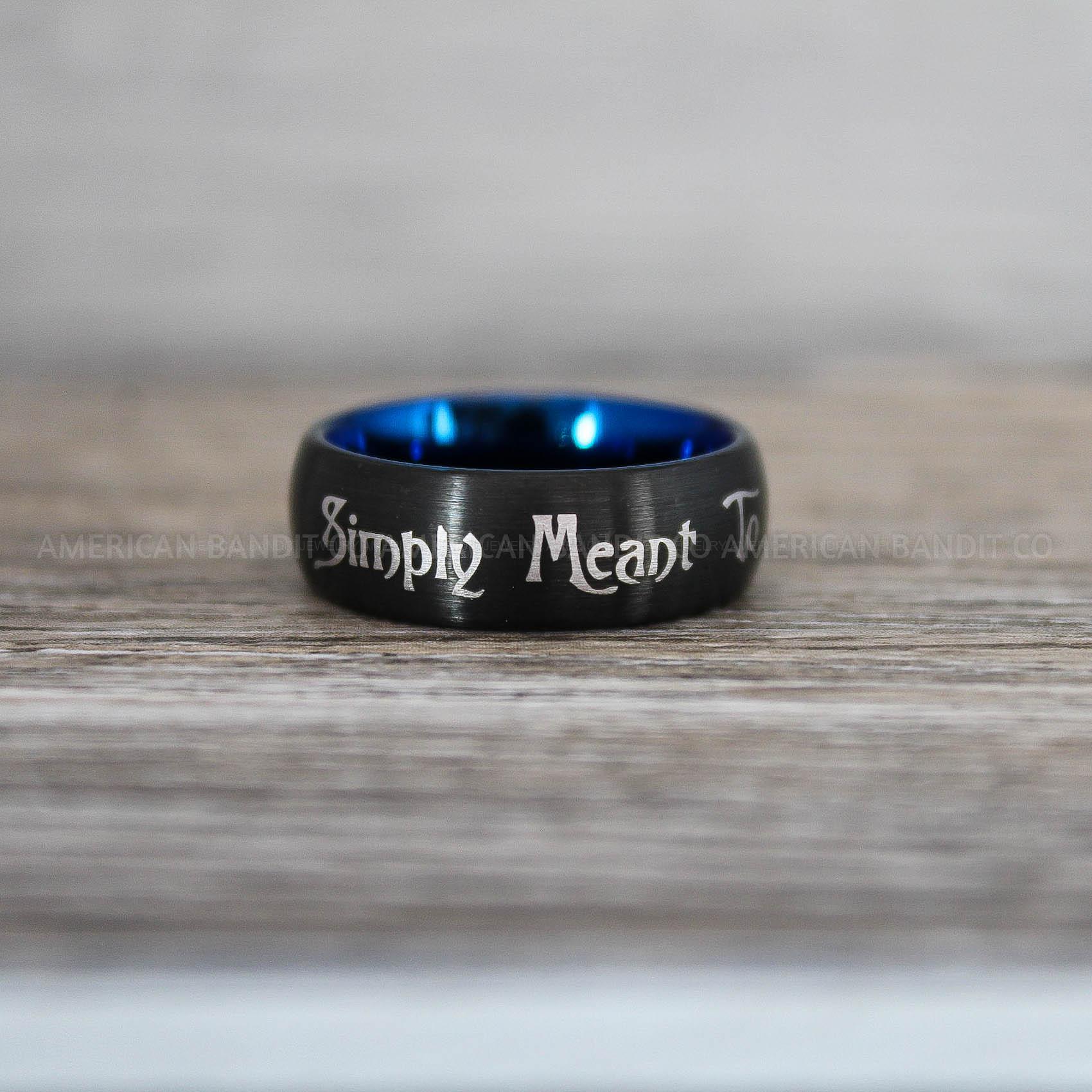 IMG_8719 Simply Meant To Be Ring, Black Wedding Band, Black Wedding Ring, Jack and Sally Ring, Jack and Sally Wedding Ring - Image 1