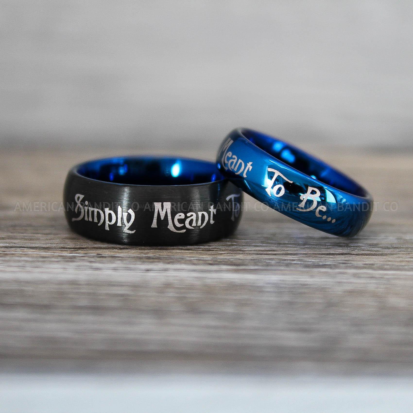 IMG_8720 Simply Meant To Be Rings, Black Wedding Bands, Black Wedding Rings, Jack and Sally Rings, Jack and Sally Wedding Rings - Image 1