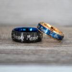 Simply Meant To Be Rings, Black Wedding Bands, Black Wedding Rings, Jack and Sally Rings, Jack and Sally Wedding Rings