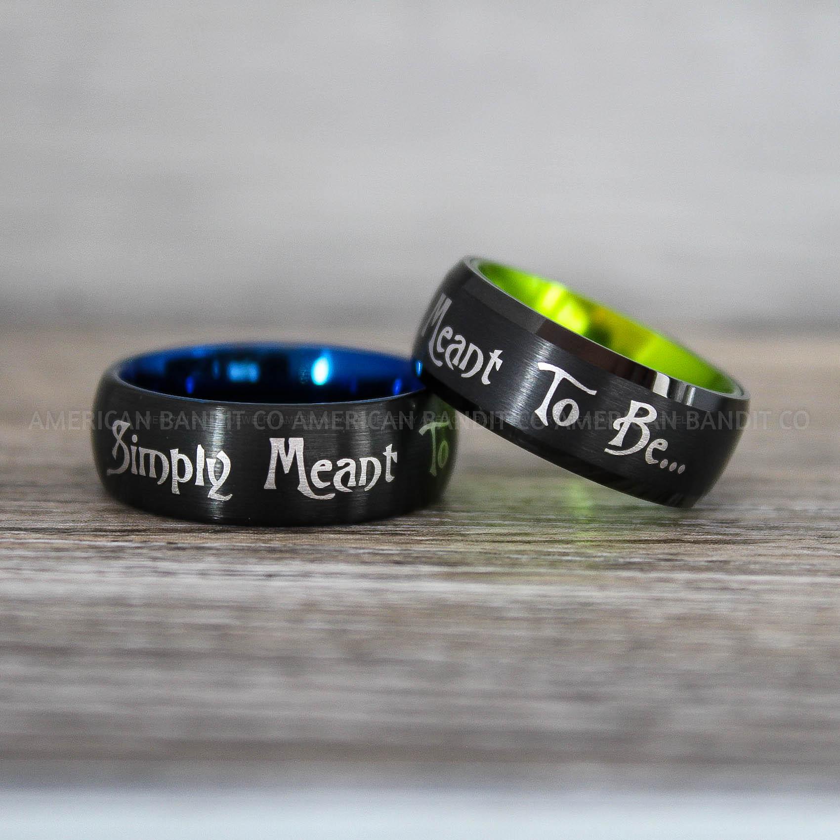 IMG_8723 Simply Meant To Be Rings, Black Wedding Bands, Black Wedding Rings, Jack and Sally Rings, Jack and Sally Wedding Rings - Image 1