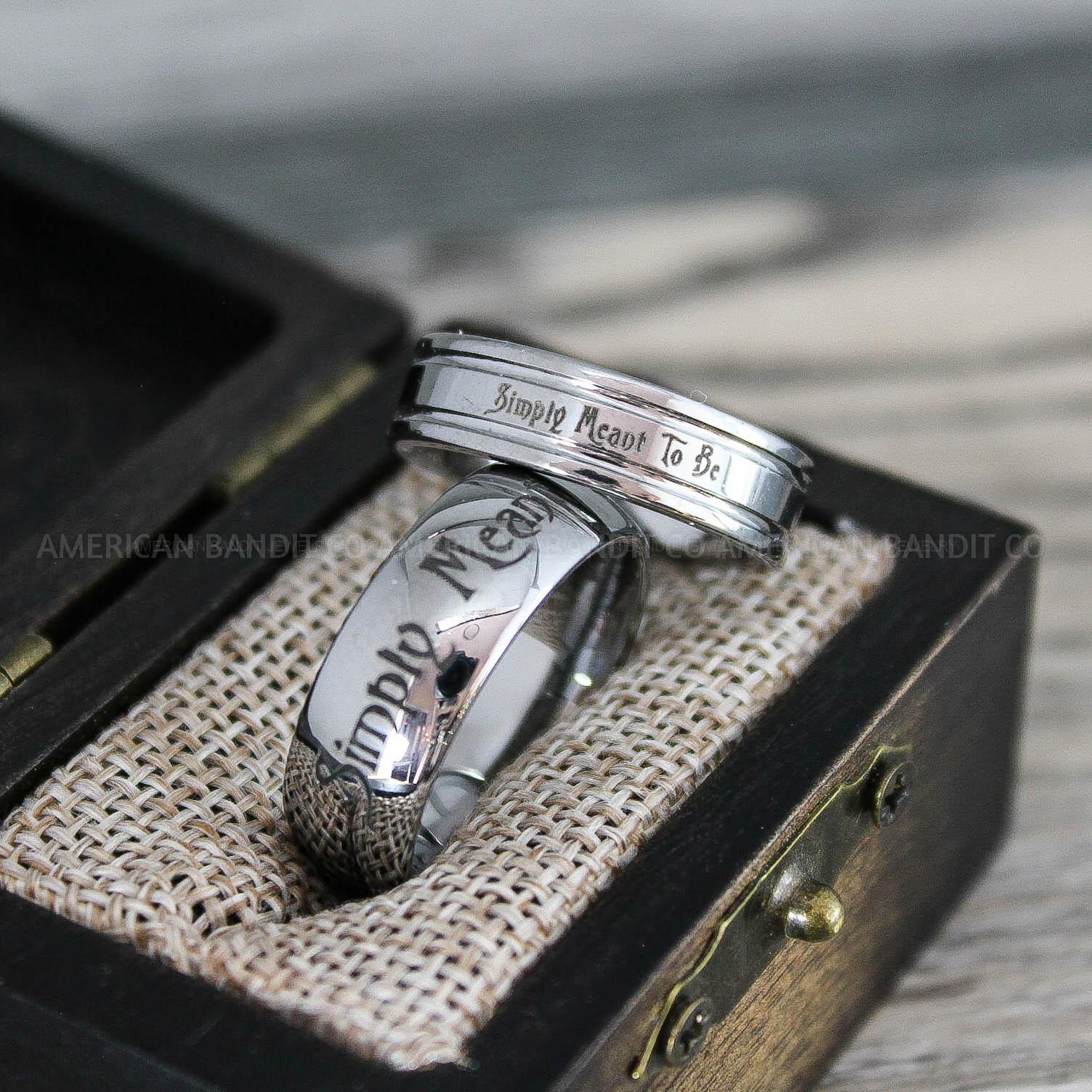 IMG_8747 Simply Meant To Be Rings, Silver Wedding Bands, Silver Wedding Rings, Jack and Sally Rings, Jack and Sally Wedding Rings - Image 1