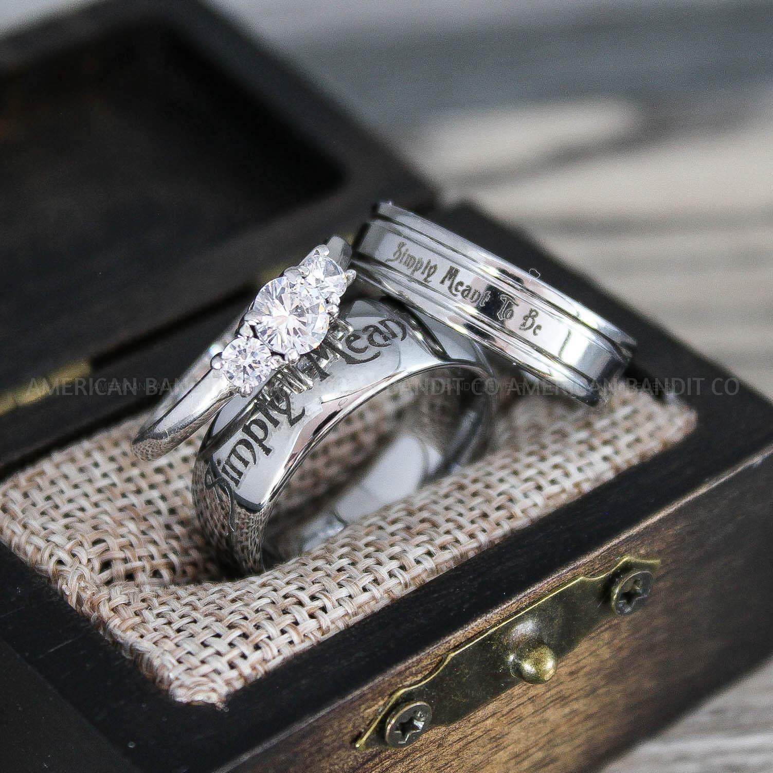 IMG_8748 Simply Meant To Be Rings, Silver Wedding Bands, Silver Wedding Rings, Jack and Sally Rings, Jack and Sally Wedding Rings - Image 1