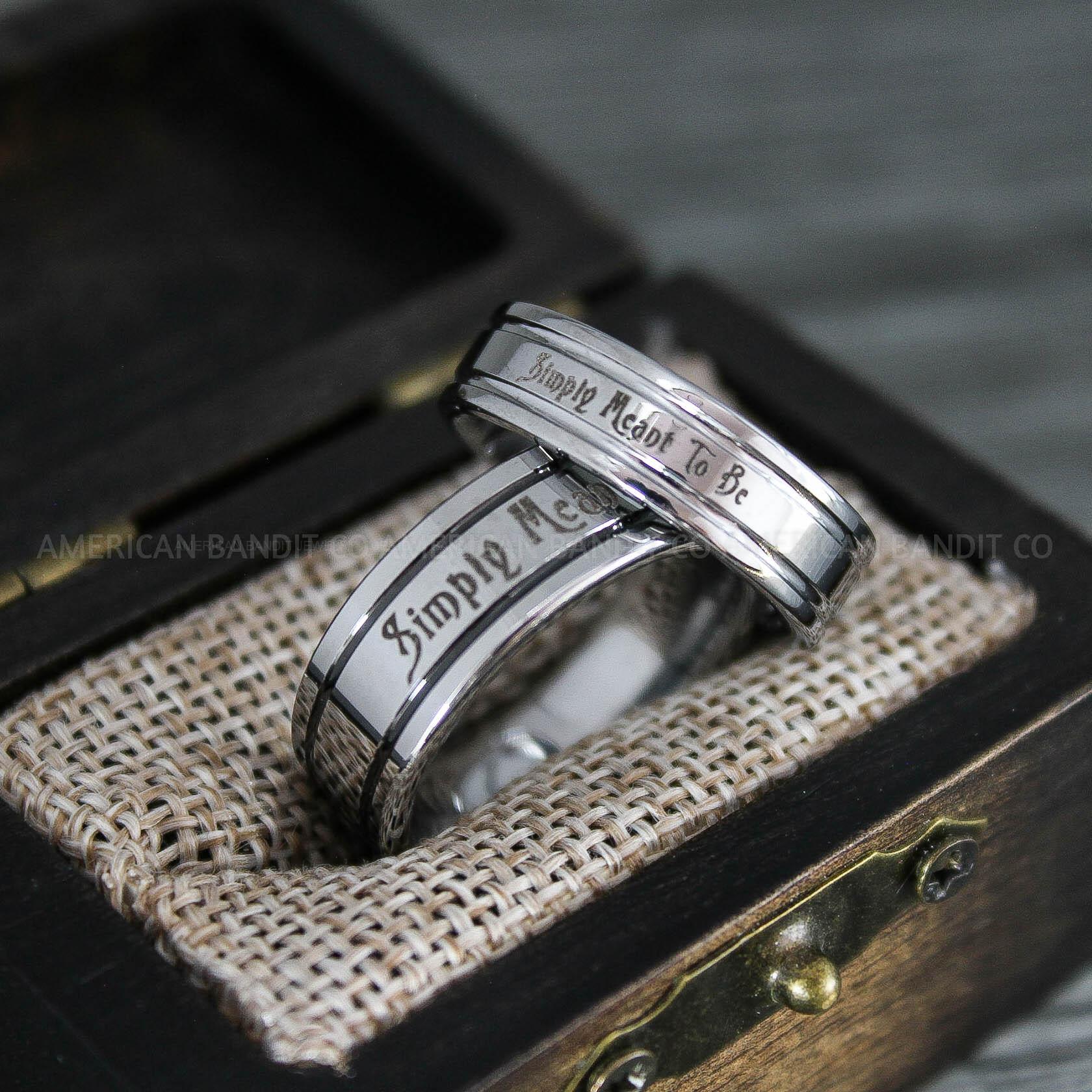 IMG_8752 Simply Meant To Be Rings, Silver Wedding Bands, Silver Wedding Rings, Jack and Sally Rings, Jack and Sally Wedding Rings - Image 1