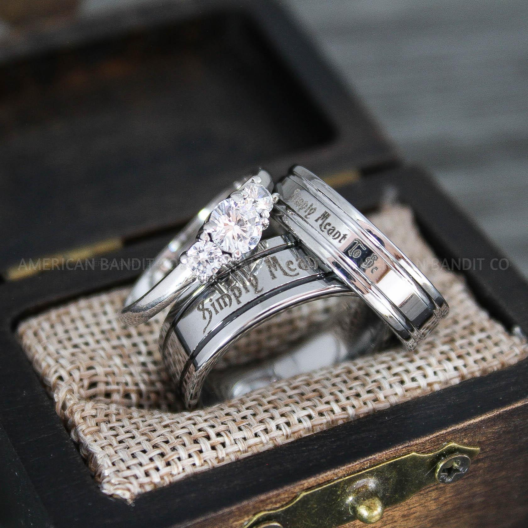 IMG_8755 Simply Meant To Be Rings, Silver Wedding Bands, Silver Wedding Rings, Jack and Sally Rings, Jack and Sally Wedding Rings - Image 1