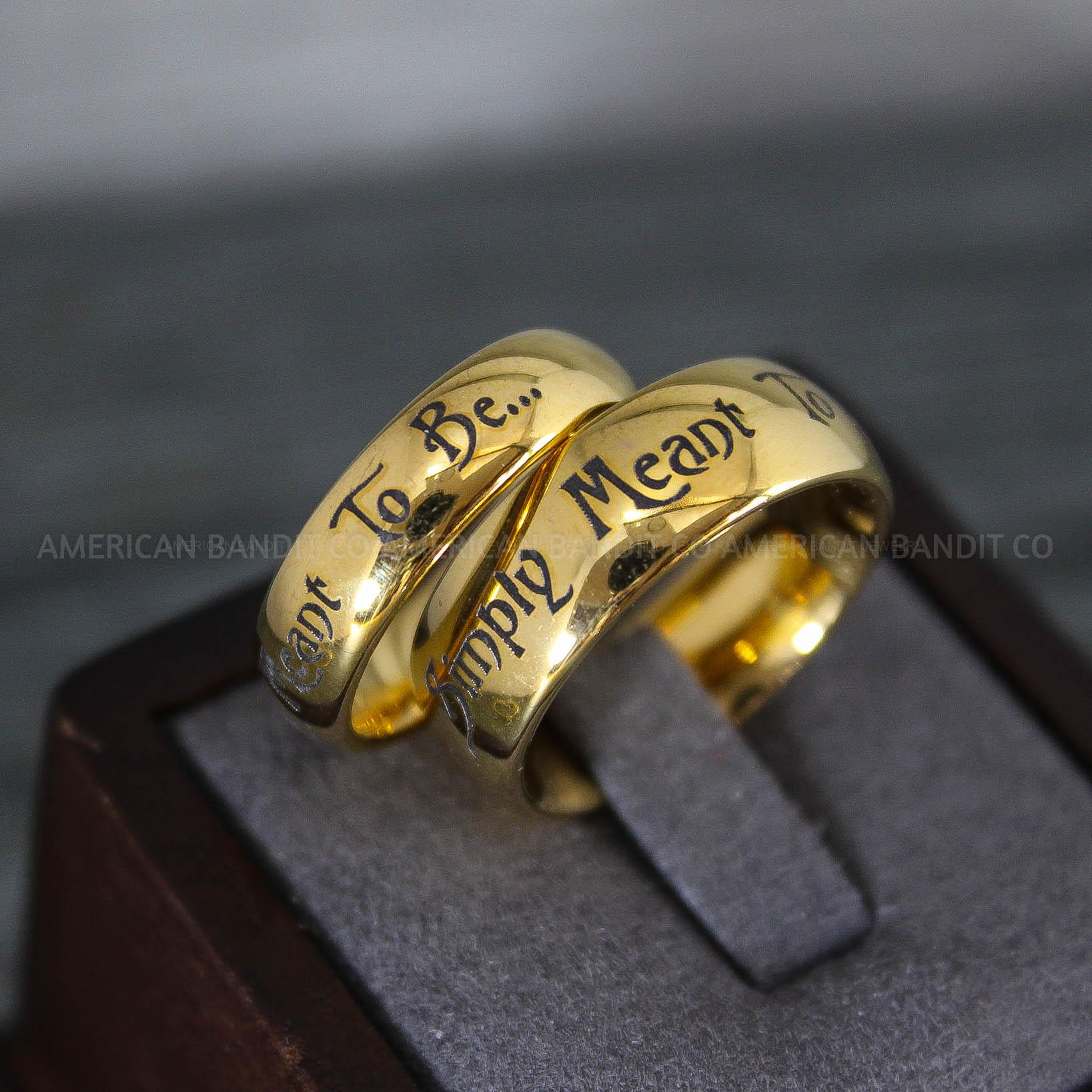 IMG_8757 Simply Meant To Be Rings, Gold Wedding Bands, Gold Wedding Rings, Jack and Sally Rings, Jack and Sally Wedding Rings - Image 1