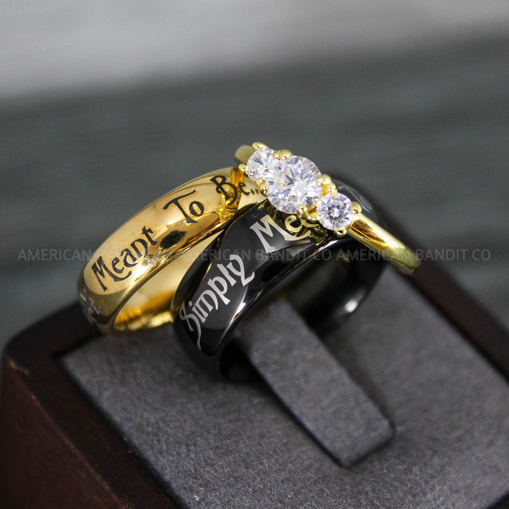 IMG_8761 Simply Meant To Be Rings, Gold Wedding Bands, Gold Wedding Rings, Jack and Sally Rings, Jack and Sally Wedding Rings - Image 1