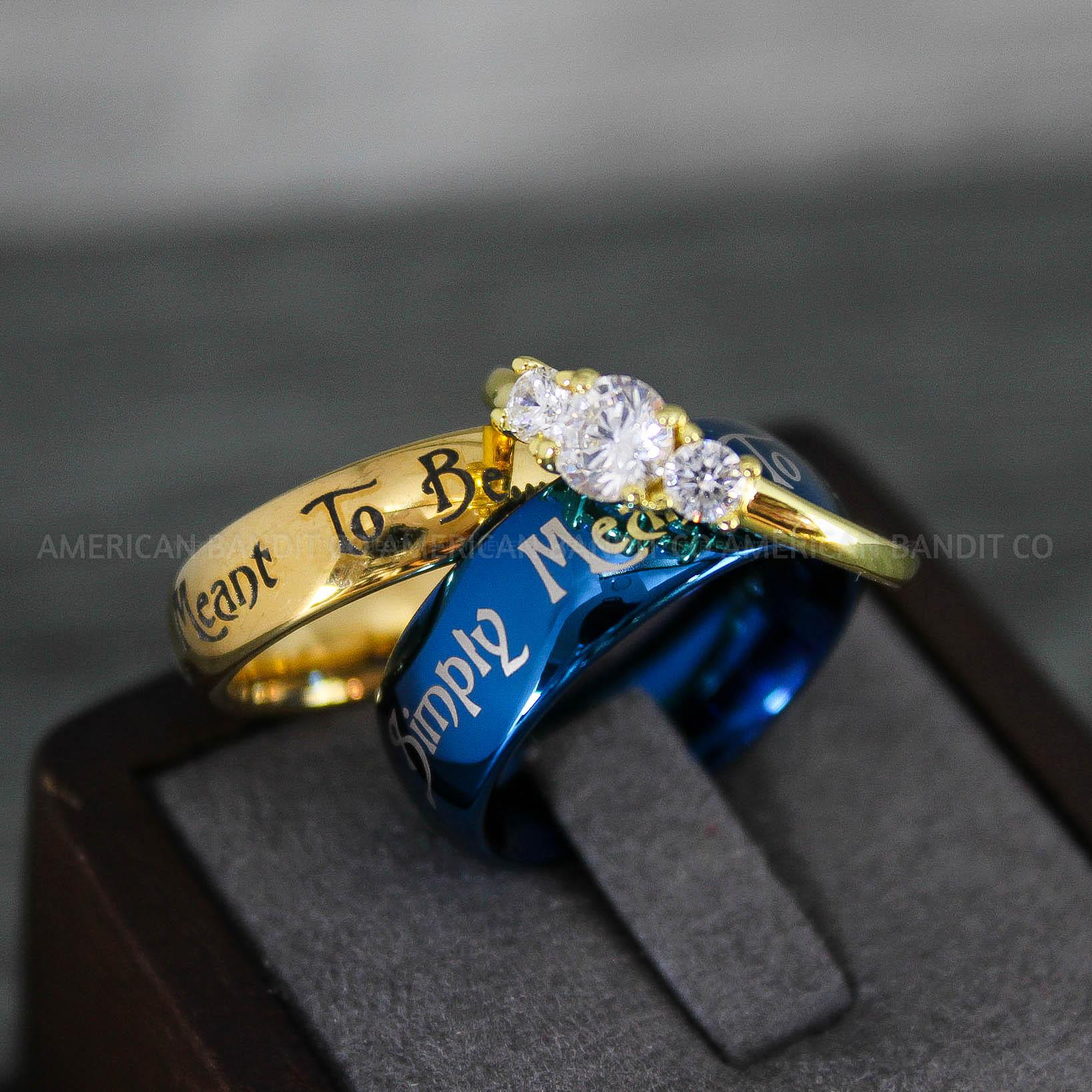 IMG_8763 Simply Meant To Be Rings, Gold Wedding Bands, Gold Wedding Rings, Jack and Sally Rings, Jack and Sally Wedding Rings - Image 1