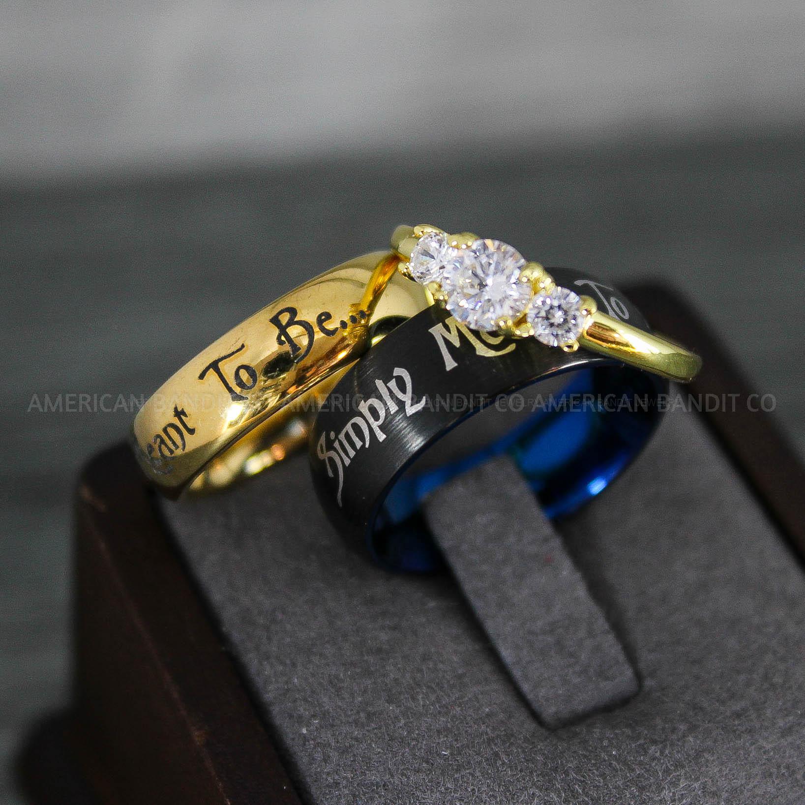 IMG_8765 Simply Meant To Be Rings, Gold Wedding Bands, Gold Wedding Rings, Jack and Sally Rings, Jack and Sally Wedding Rings - Image 1
