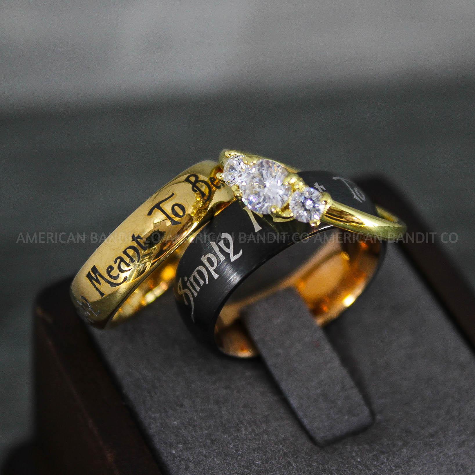 IMG_8767 Simply Meant To Be Rings, Gold Wedding Bands, Gold Wedding Rings, Jack and Sally Rings, Jack and Sally Wedding Rings - Image 1