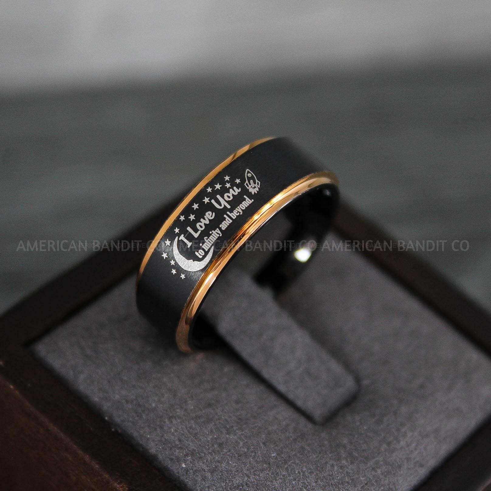 IMG_8771 To Infinity and Beyond Ring, Black Wedding Band, Black Wedding Ring - Image 1