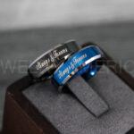 Always and Forever Rings, Couple Rings, Couple Wedding Bands, Matching Couple Rings, Couple Jewelry, Blue Wedding Rings