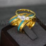 Turquoise Rings, Turquoise Wedding Rings, Turquoise Wedding Bands, Turquoise Jewelry, Yellow Gold Wedding Rings, Yellow Gold Wedding Bands, Crushed Turquoise Rings