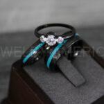Turquoise Rings, Turquoise Wedding Rings, Turquoise Wedding Bands, Turquoise Jewelry, Black Wedding Rings, Black Wedding Bands, Crushed Turquoise Rings