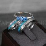 Turquoise Rings, Turquoise Wedding Rings, Turquoise Wedding Bands, Turquoise Jewelry, Silver Wedding Rings, Silver Wedding Bands, Crushed Turquoise Rings - Image 6