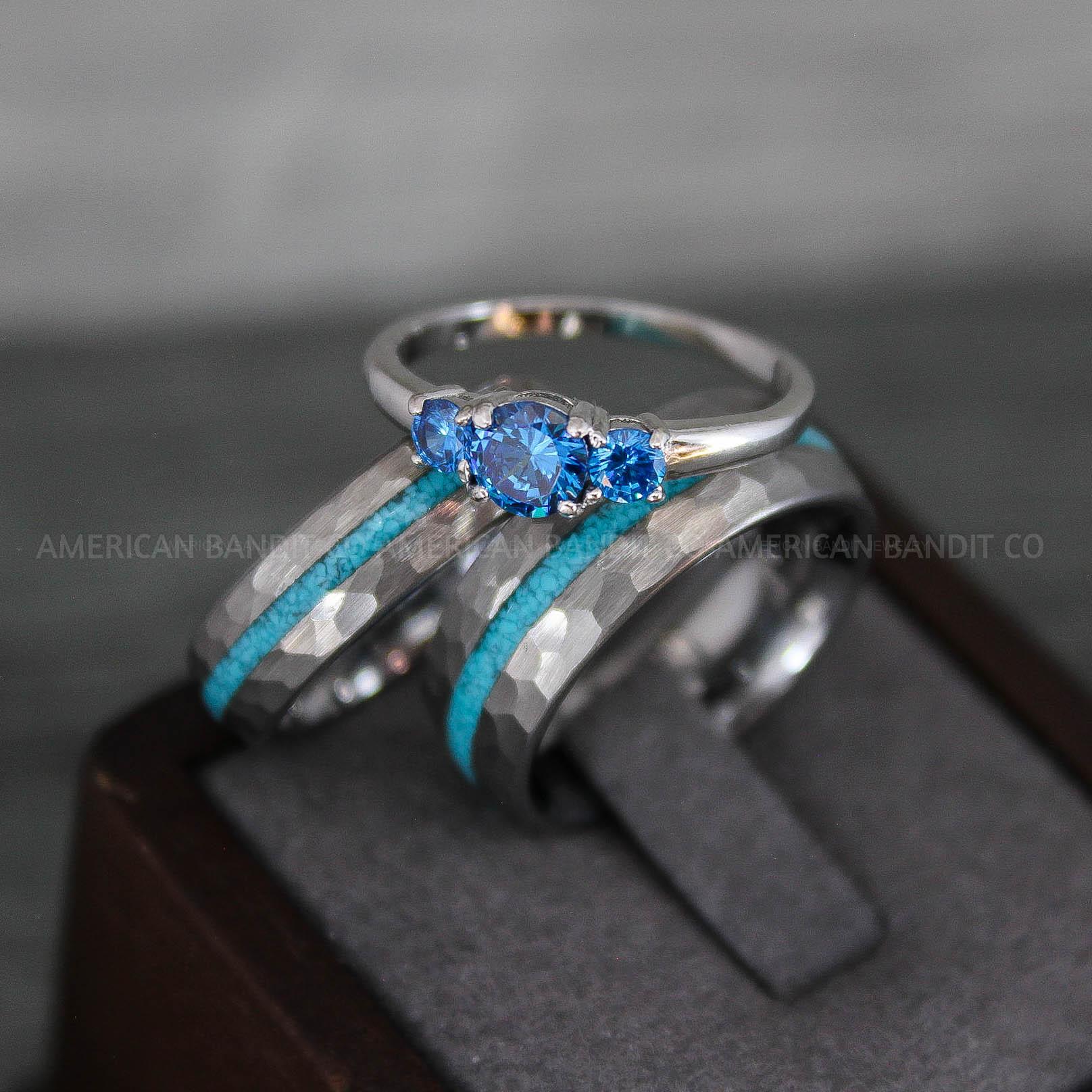 IMG_8789 Turquoise Rings, Turquoise Wedding Rings, Turquoise Wedding Bands, Turquoise Jewelry, Silver Wedding Rings, Silver Wedding Bands, Crushed Turquoise Rings - Image 1
