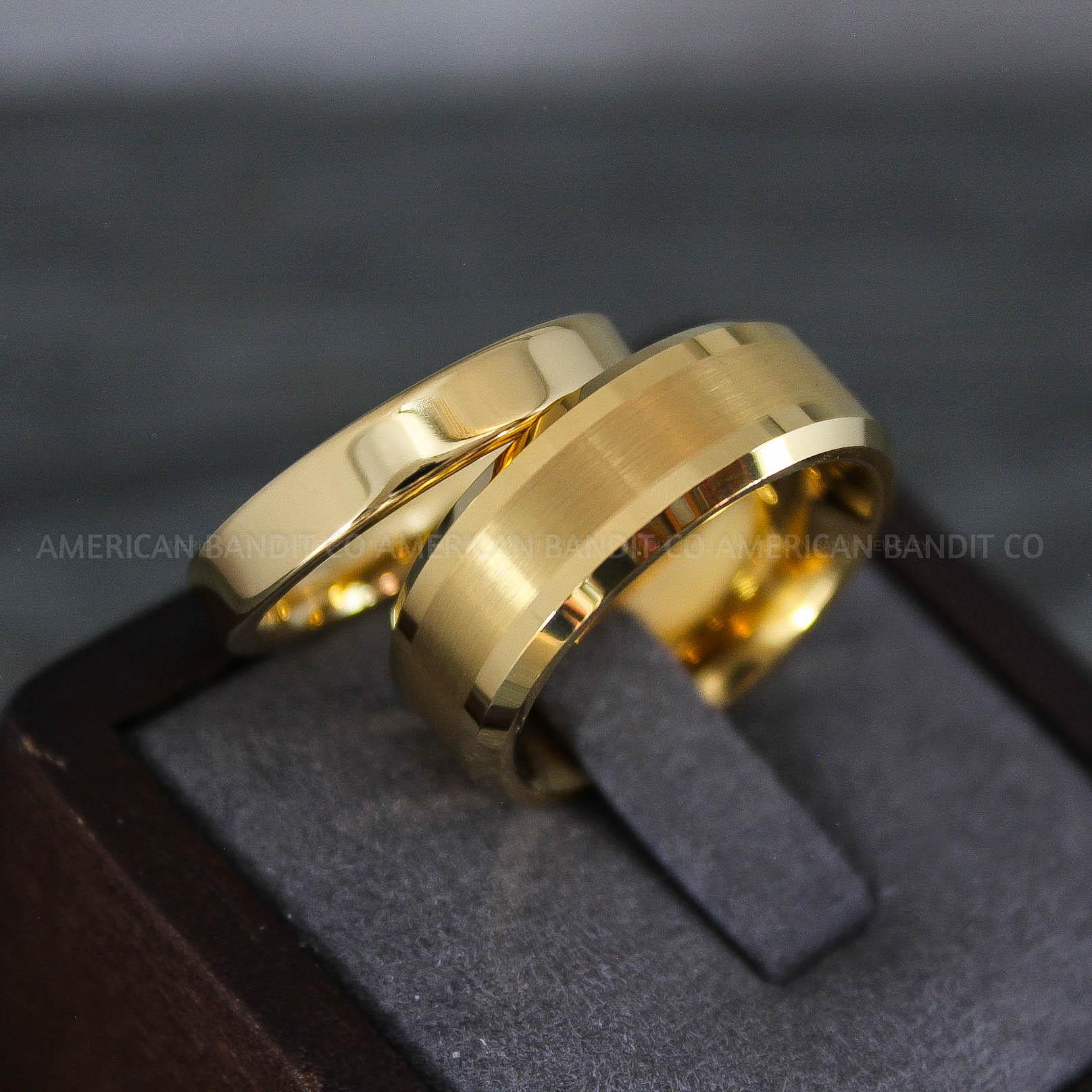 IMG_8796 Gold Wedding Bands, Couple Rings, Gold Wedding Rings, His and Hers Wedding Bands, Couple Rings - Image 1