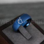 Penguin Ring, Penguin Jewelry, Penguins Wedding Ring, Penguins Wedding Band, Blue Wedding Band, Blue Wedding Ring, Penguins Jewelry