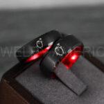 Penguin Rings, Penguin Jewelry, Penguins Wedding Rings, Penguins Wedding Bands, Black Wedding Bands, Black Wedding Rings, Penguins Jewelry