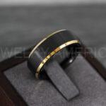 Black Wedding Band, Black Wedding Ring, His Wedding Band, His Wedding Ring, Groom Gold Wedding Ring