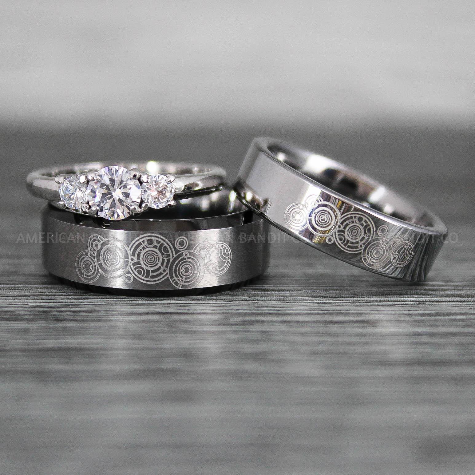 IMG_8830 Dr Who Rings, Dr Who Wedding Rings, Dr Who Jewelry, Gallifreyan Rings, Gallifreyan Wedding Rings, Gallifreyan Wedding Bands, Gallifreyan Jewelry - Image 1