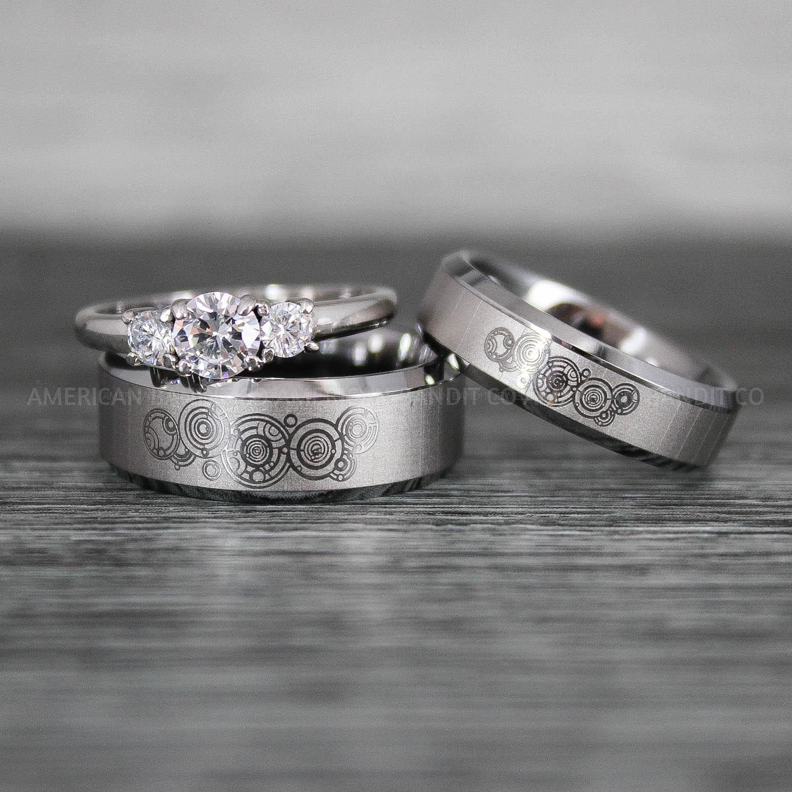 IMG_8834 Dr Who Rings, Dr Who Wedding Rings, Dr Who Jewelry, Gallifreyan Rings, Gallifreyan Wedding Rings, Gallifreyan Wedding Bands, Gallifreyan Jewelry - Image 1