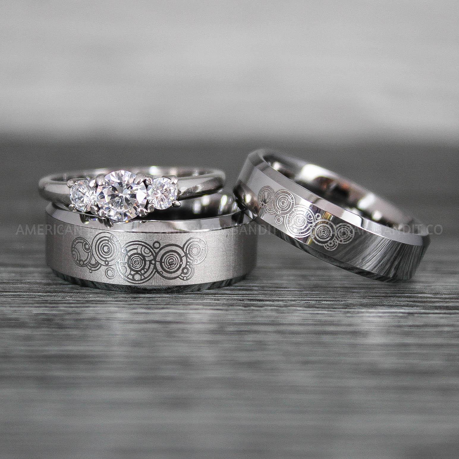 IMG_8836 Dr Who Rings, Dr Who Wedding Rings, Dr Who Jewelry, Gallifreyan Rings, Gallifreyan Wedding Rings, Gallifreyan Wedding Bands, Gallifreyan Jewelry - Image 1