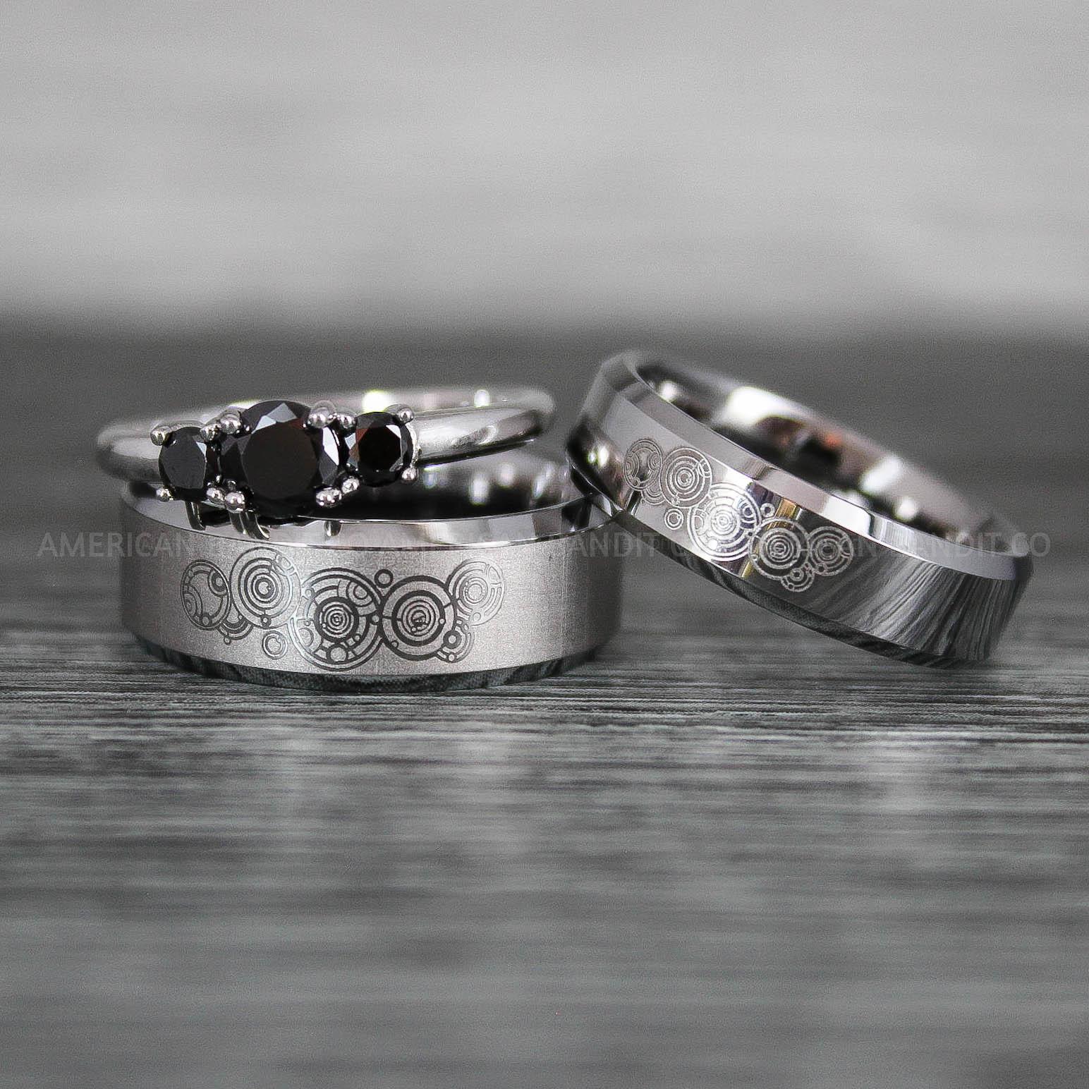 IMG_8837 Dr Who Rings, Dr Who Wedding Rings, Dr Who Jewelry, Gallifreyan Rings, Gallifreyan Wedding Rings, Gallifreyan Wedding Bands, Gallifreyan Jewelry - Image 1
