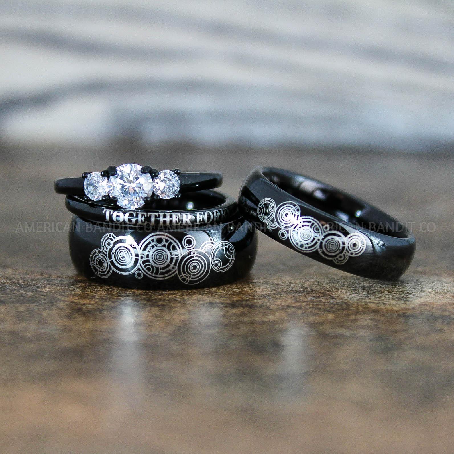 IMG_8879 Dr Who Rings, Dr Who Wedding Rings, Dr Who Jewelry, Gallifreyan Rings, Gallifreyan Wedding Rings, Gallifreyan Wedding Bands, Gallifreyan Jewelry - Image 1