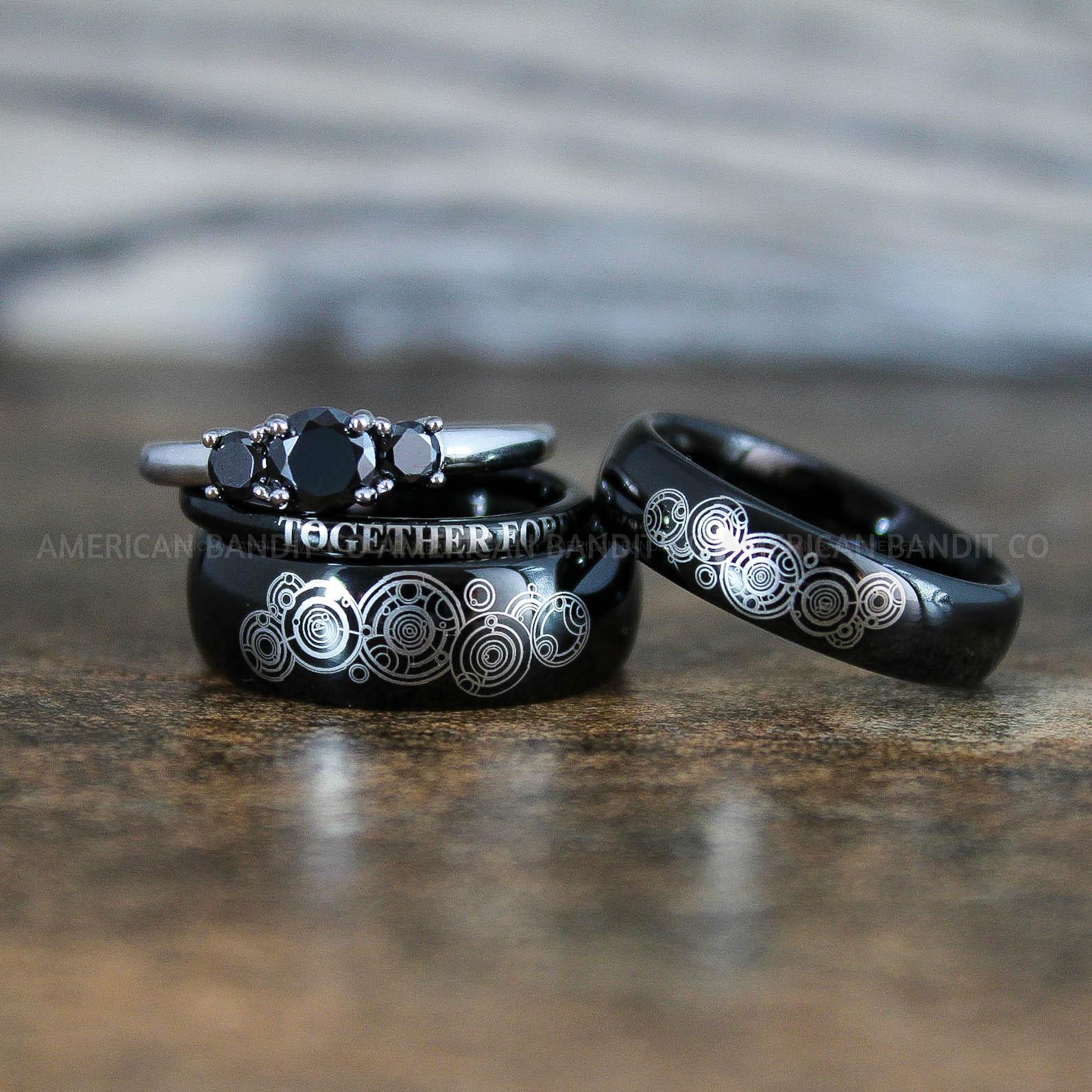 IMG_8880 Dr Who Rings, Dr Who Wedding Rings, Dr Who Jewelry, Gallifreyan Rings, Gallifreyan Wedding Rings, Gallifreyan Wedding Bands, Gallifreyan Jewelry - Image 1